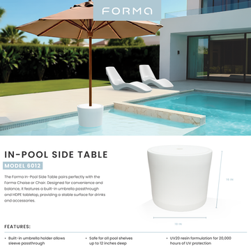 Forma In-Pool Side Table Sell Sheet